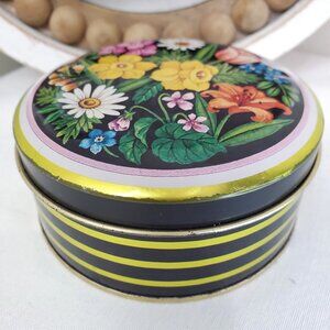 VINTAGE 80s American Greetings Floral Scented Candle Tin Unburned Travel 1 wick